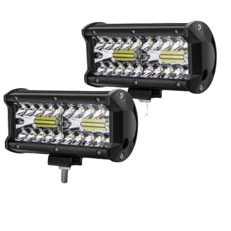 LED 120 Watt 6.5 Inch 2400 Lumens Tri Row Light Bar with Spot Beam -Set Of 2 - Image 2